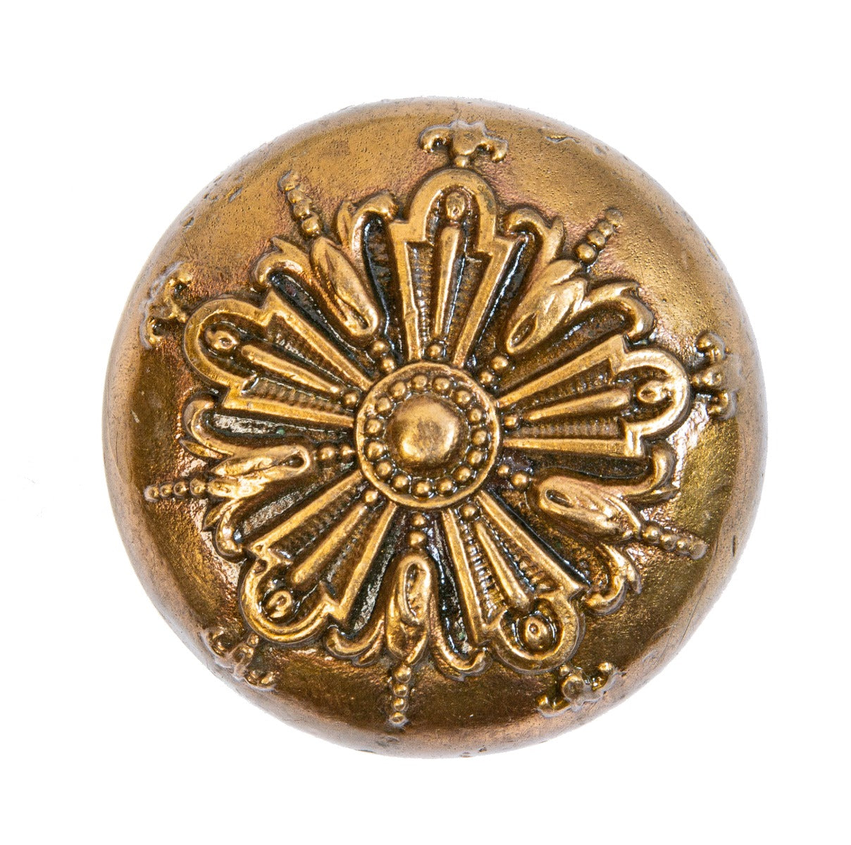 hard to find original early 20th century ornamental cast bronze "ontario" pattern entrance door size doorknob