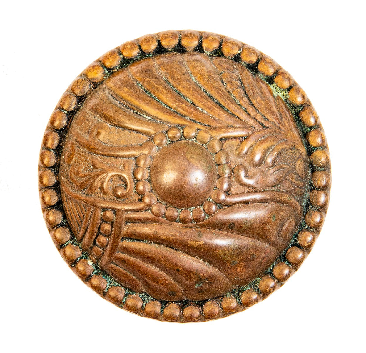 early 20th century antique american interior residential wrought bronze "roanoke" pattern doorknob