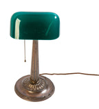 early 20th century original and fully functional "emeralite" bankers' lamp with normandy bronze finish