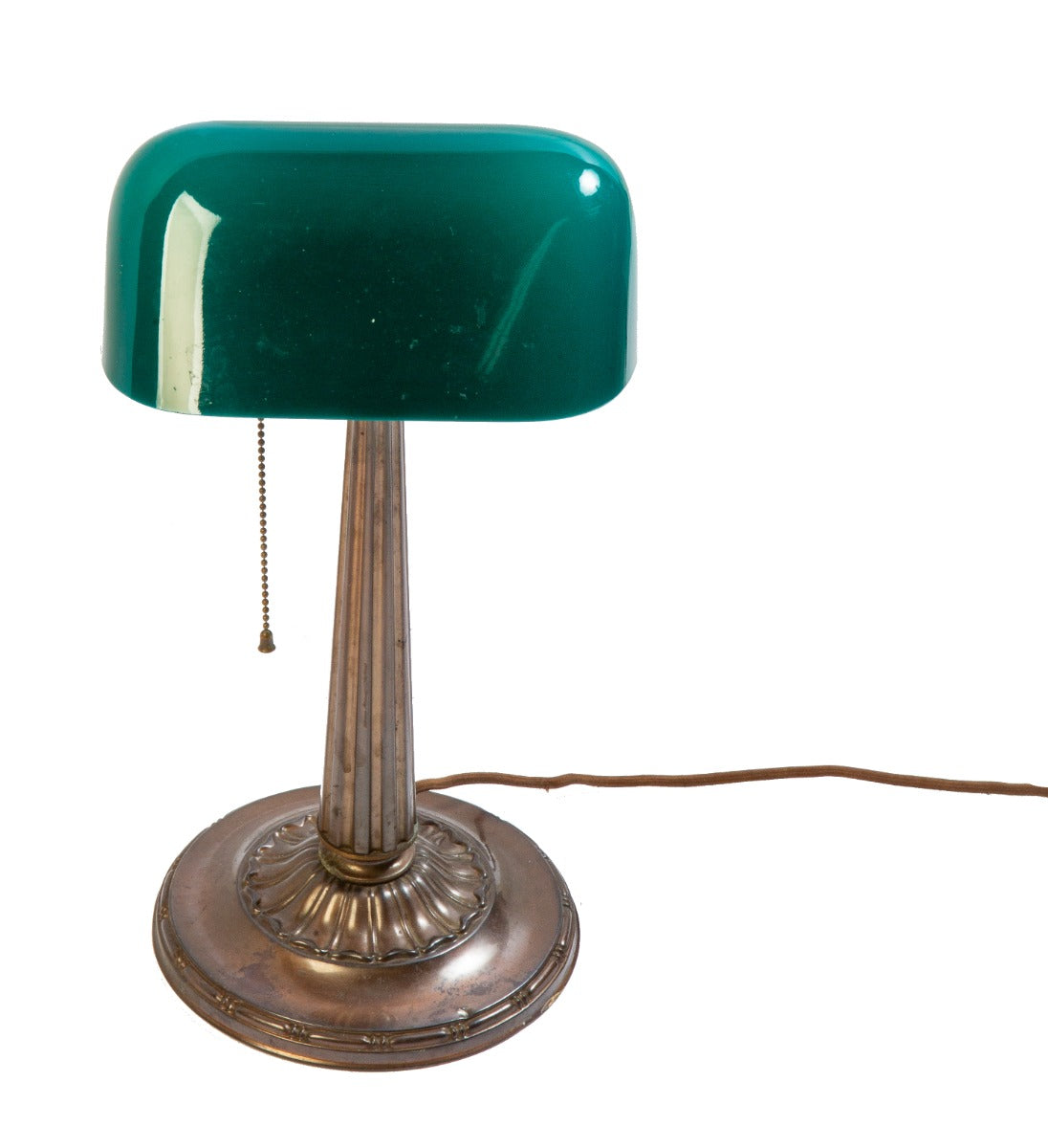 early 20th century original and fully functional "emeralite" bankers' lamp with normandy bronze finish