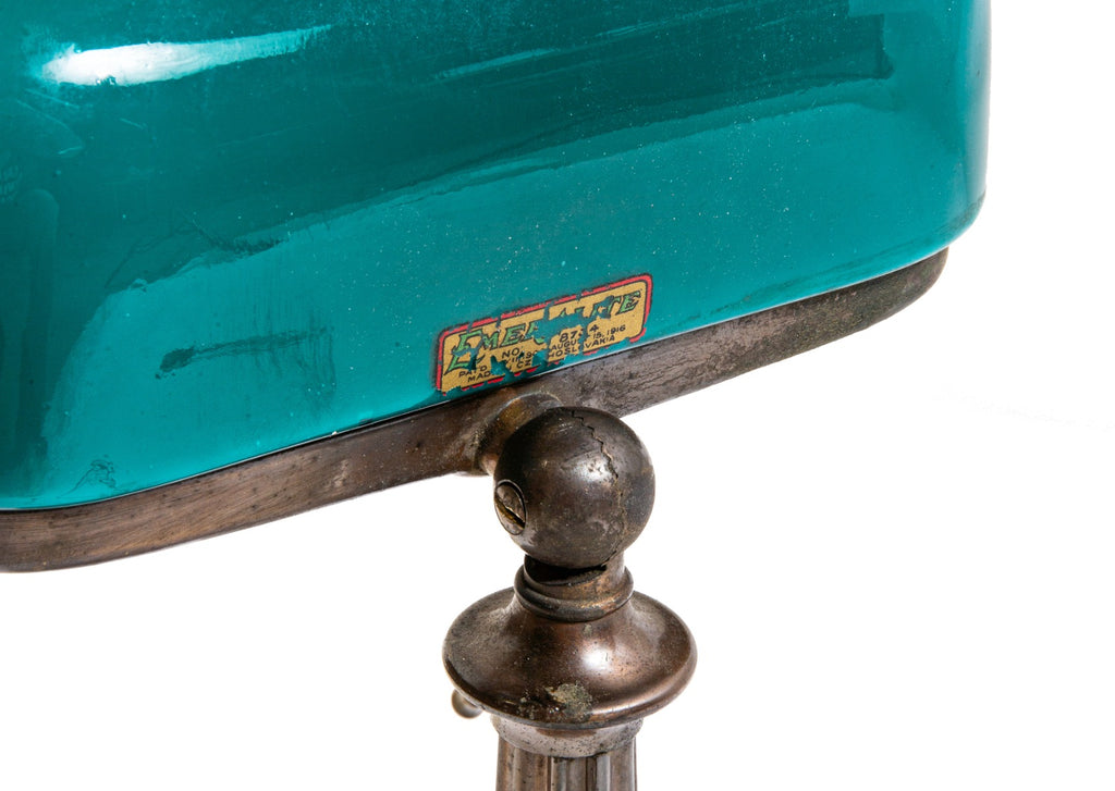 early 20th century original and fully functional "emeralite" bankers' lamp with normandy bronze finish