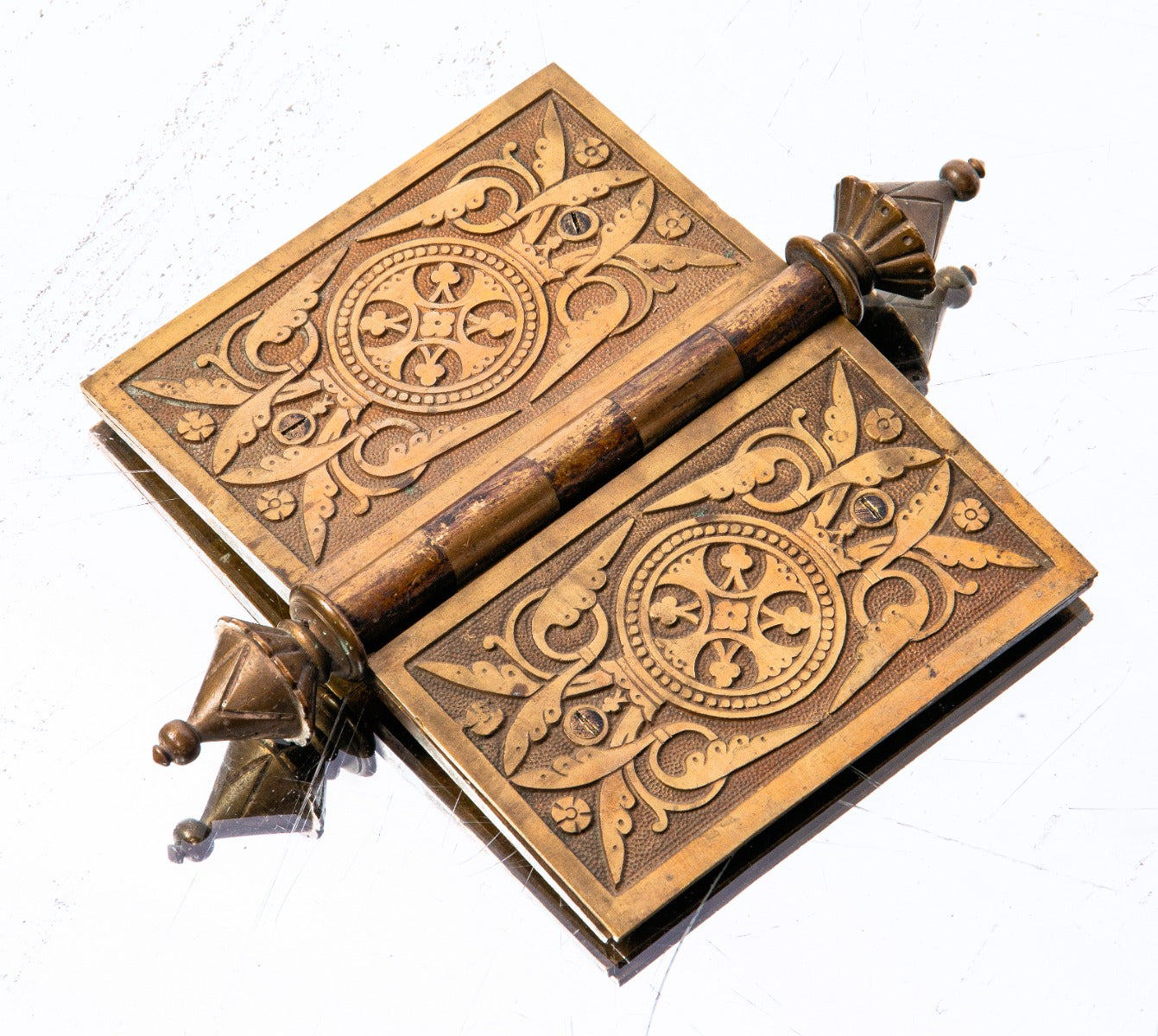 hard to find 1870s oversized 8 x 6 inch heavy cast bronze interior residential metal compression cast door hinge