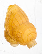 depression-era american art deco style pressed ornamental glass ceiling fixture or wall sconce slip shade with embossed floral motifs