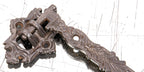unusual antique american 19th century oversized wall-mount oversized ornamental cast iron pivoting hook