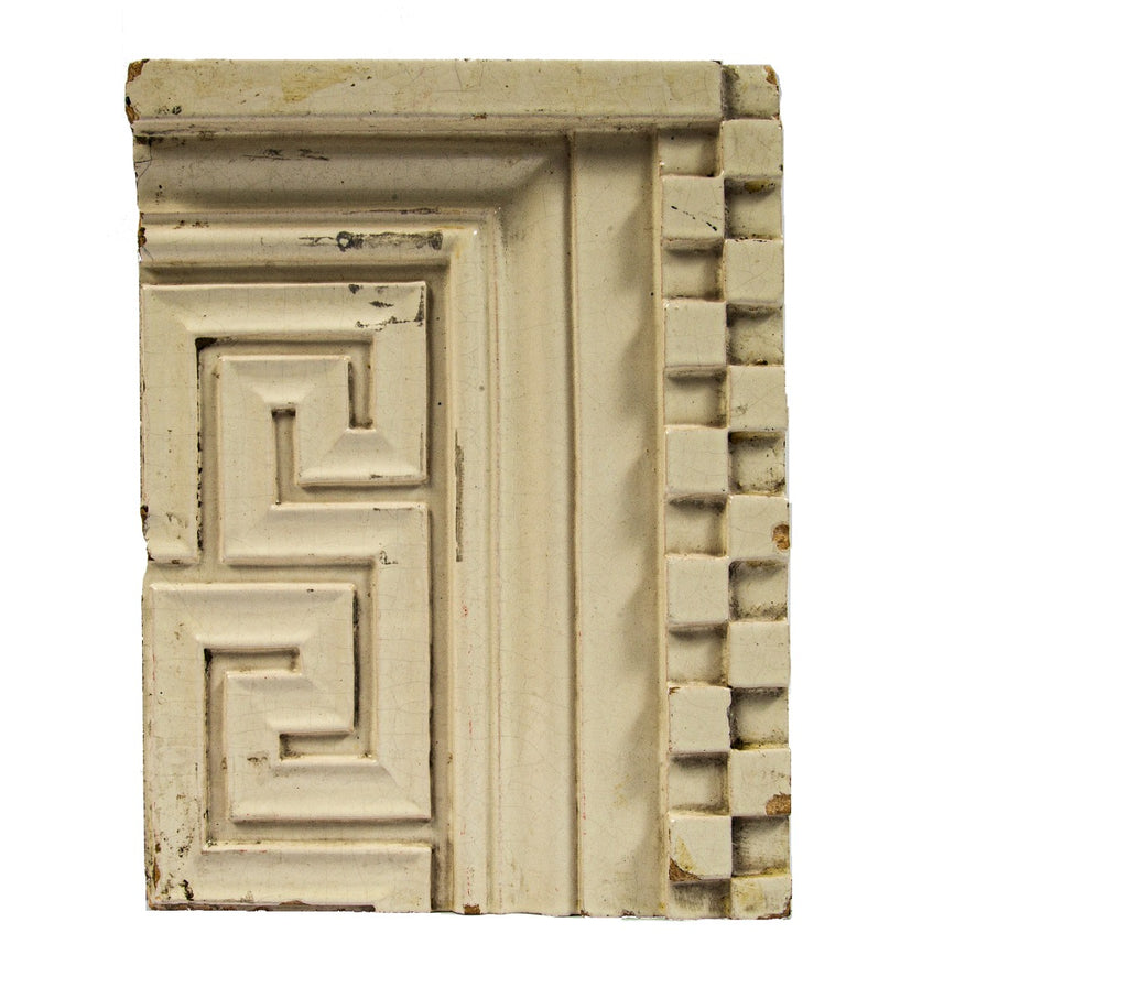 historically important original neoclassical style white glazed terra cotta terra cotta panel from burnham's railway exchange building