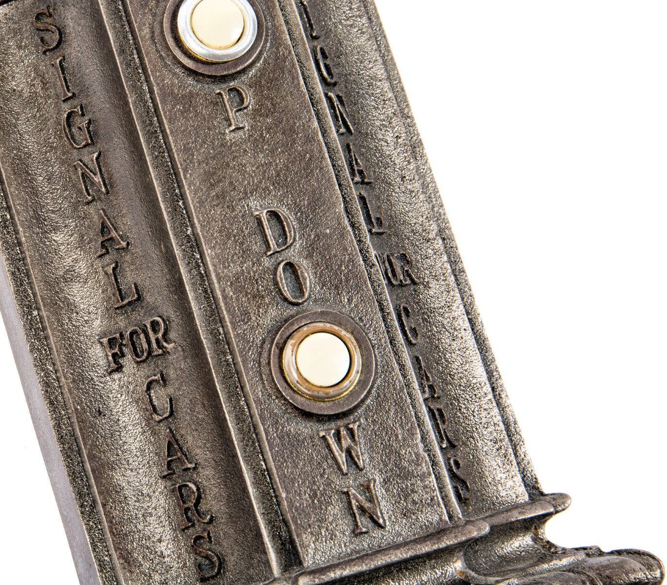 late 19th century original ornamental cast iron old colony building lobby elevator call box designed by holabird and roche