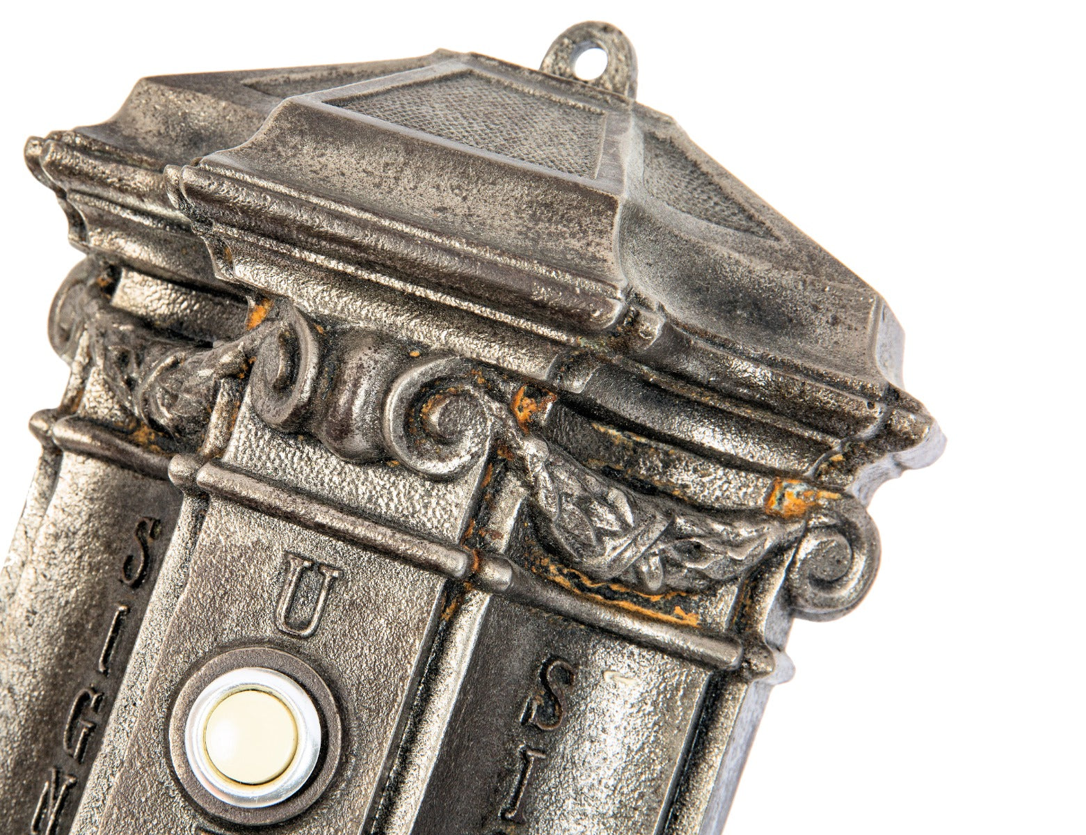 late 19th century original ornamental cast iron old colony building lobby elevator call box designed by holabird and roche