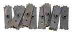 ten matching original 1890s interior reliance building office cast iron doorknob backplates with original bower-barff finish