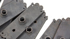 ten matching original 1890s interior reliance building office cast iron doorknob backplates with original bower-barff finish