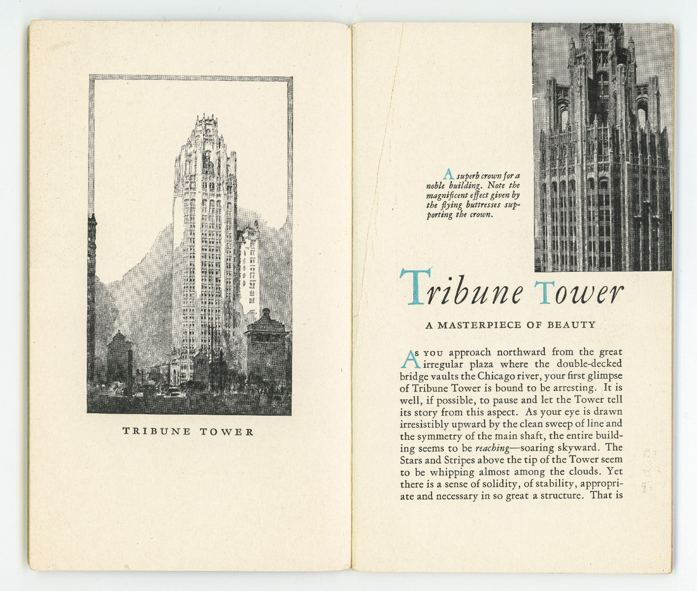 original 1930s hard to find chicago tribune tower observatory ticket stub and profusely illustrated souvenir booklet