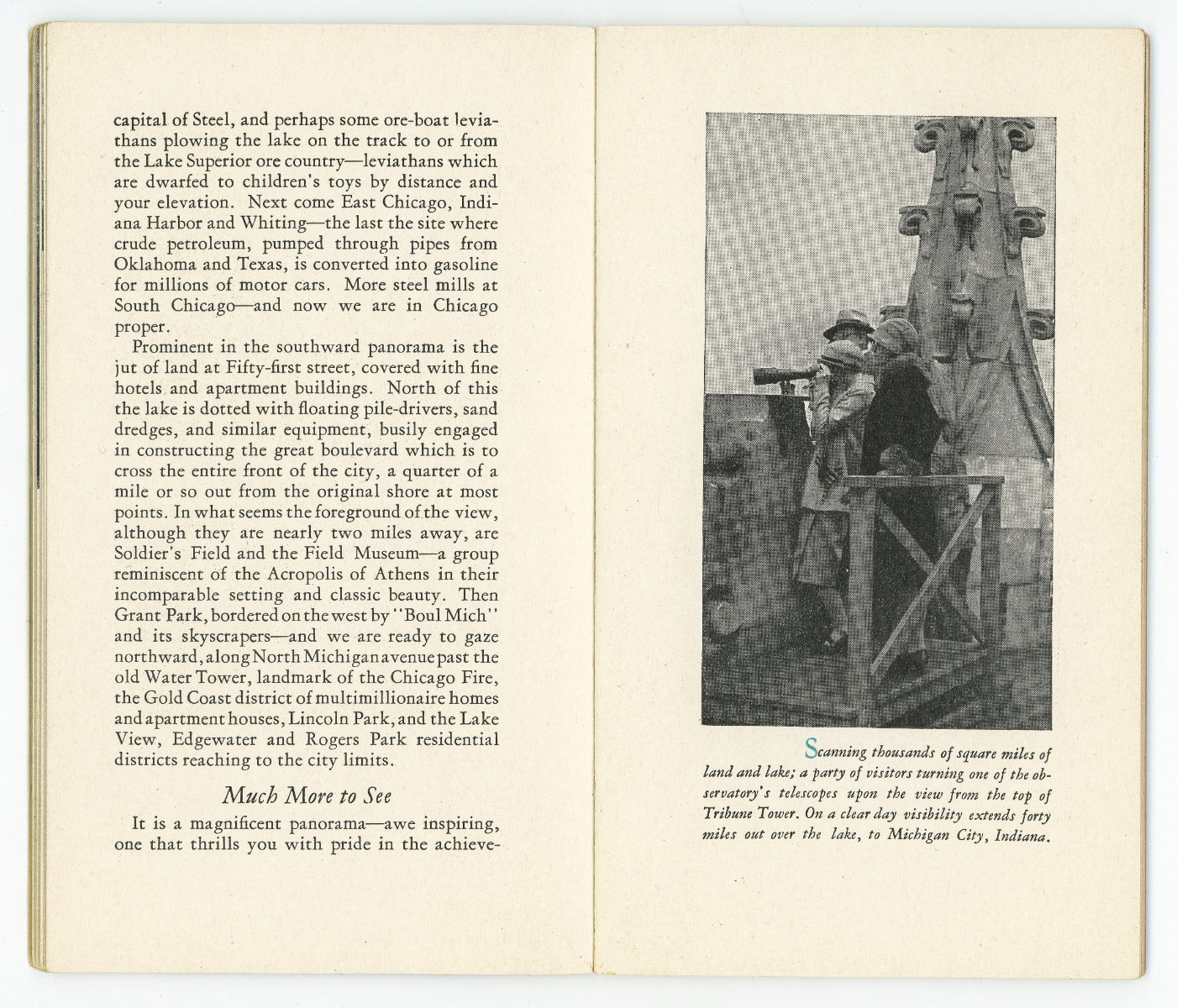 original 1930s hard to find chicago tribune tower observatory ticket stub and profusely illustrated souvenir booklet