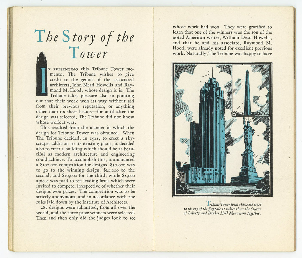 original 1930s hard to find chicago tribune tower observatory ticket stub and profusely illustrated souvenir booklet
