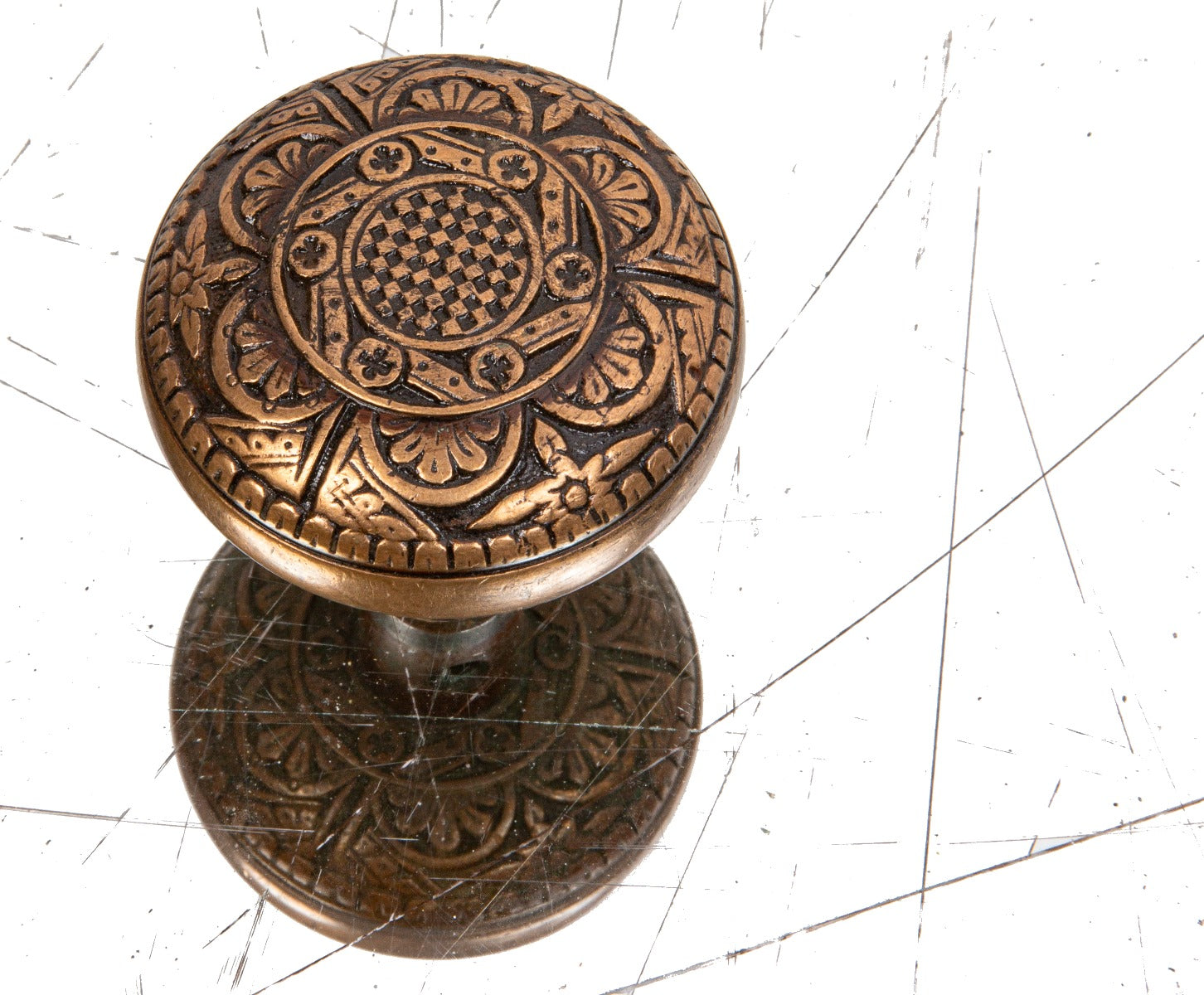 late 1880s antique american cast brass victorian-era salvaged chicago doorknob