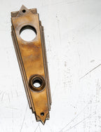 exceptional american art deco skyscraper style "detroit" pattern cast bronze streamlined entrance doorknob backplate