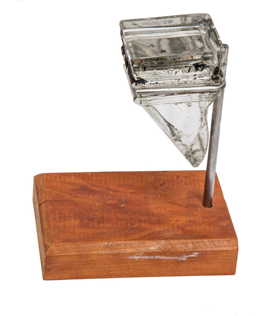 rare all original and completely intact early 20th century reinforced concrete sidewalk solid "no. 4" standard square pendant glass prism