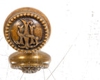 original 19th century ornamental cast brass monogrammed guestroom doorknob designed for clinton j. warren's lexington hotel