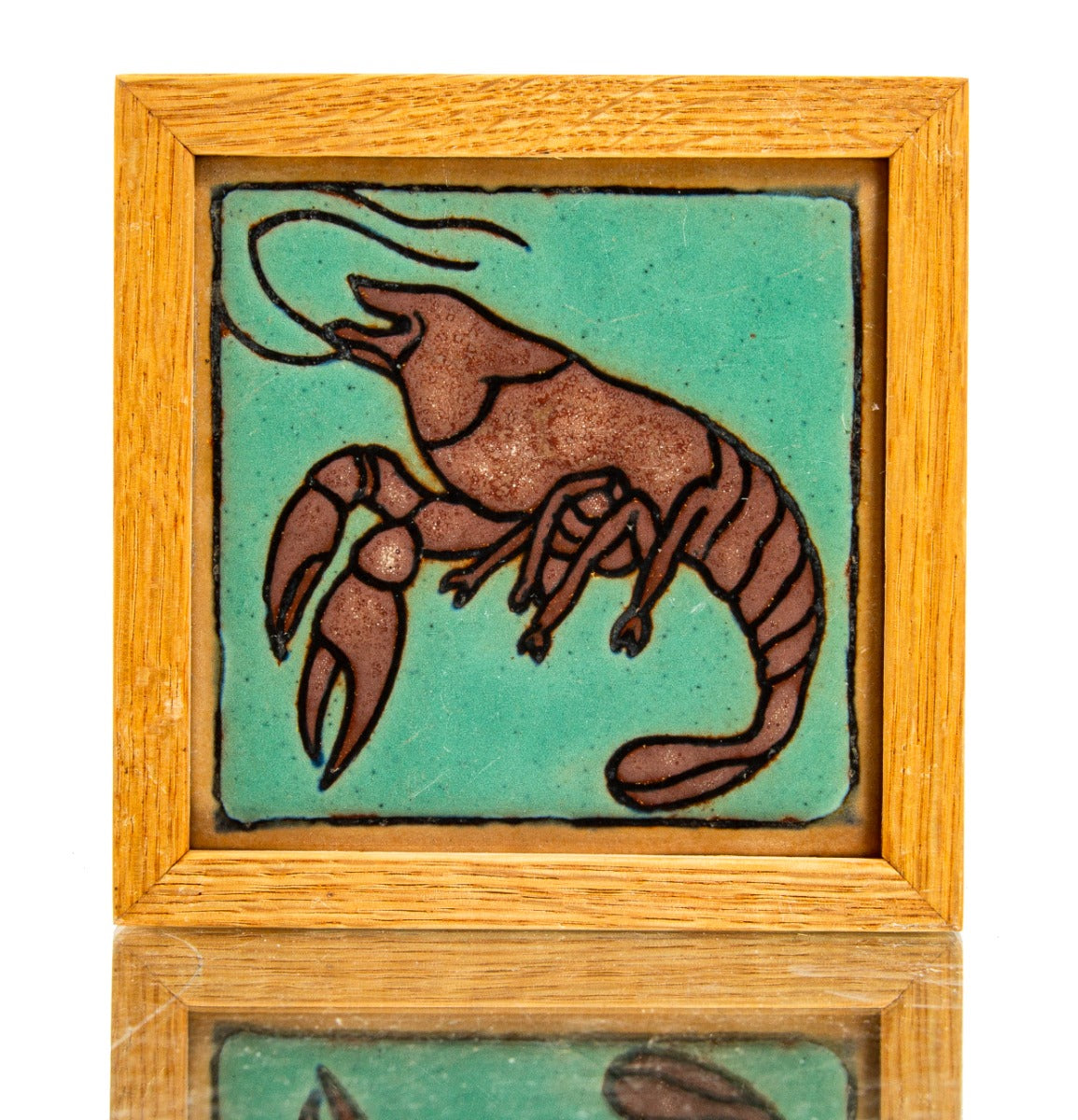 single late 1920's original brightly colored lakeshore drive athletic club nautical-themed "lobster" interior pool room wall-mount tile with monogrammed back
