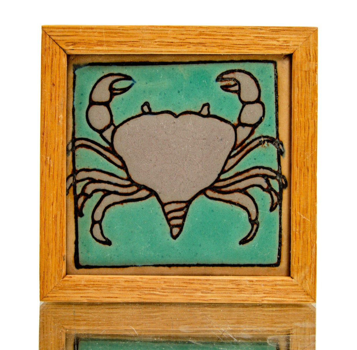 late 1920's original brightly colored lakeshore drive athletic club nautical-themed "crab" interior pool room wall-mount tile with monogrammed back