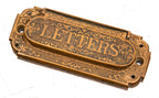 original 1870s high victorian ornamental cast bronze american residential entrance door "letters" mail slot