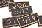 original c. 1907 michael reese hospital oversized cast bronze interior room number plaques