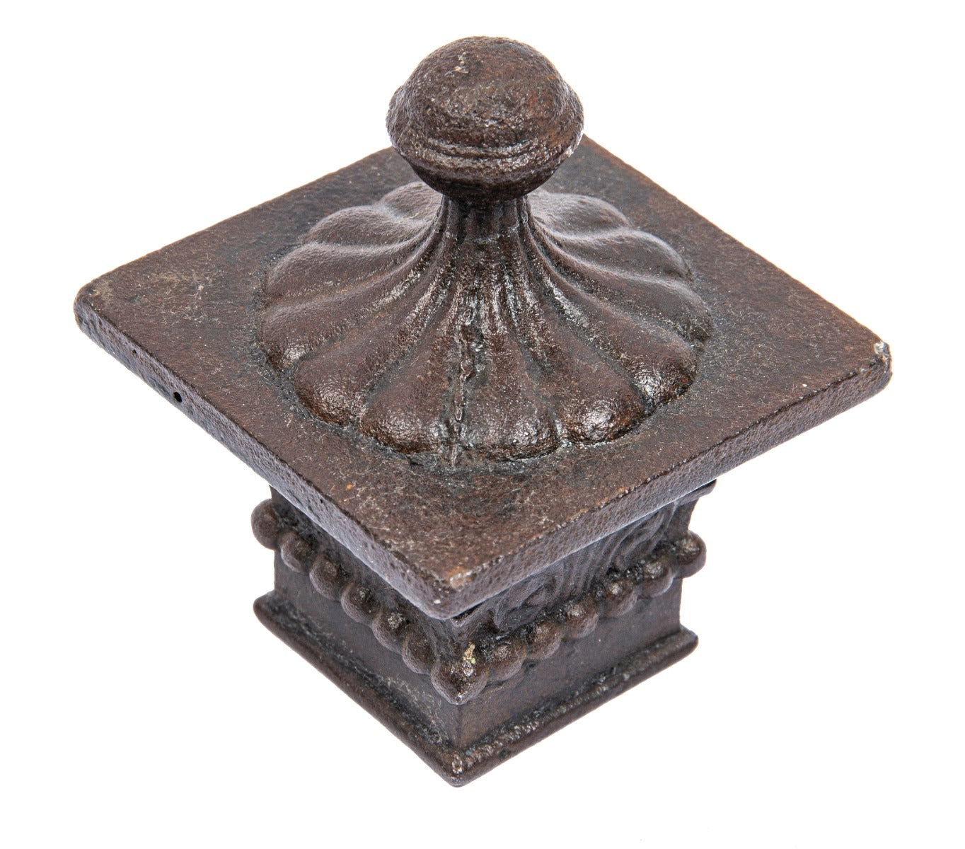 diminutive 1896 william le baron jenney's davis or morton building interior elevator cast iron finial with anthemions