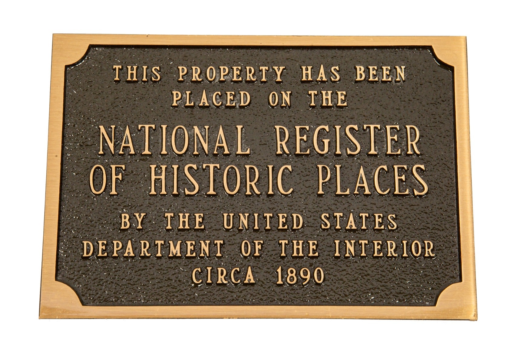 new old stock heavy cast bronze 1890 national register of historic places building plaque by wagner foundry