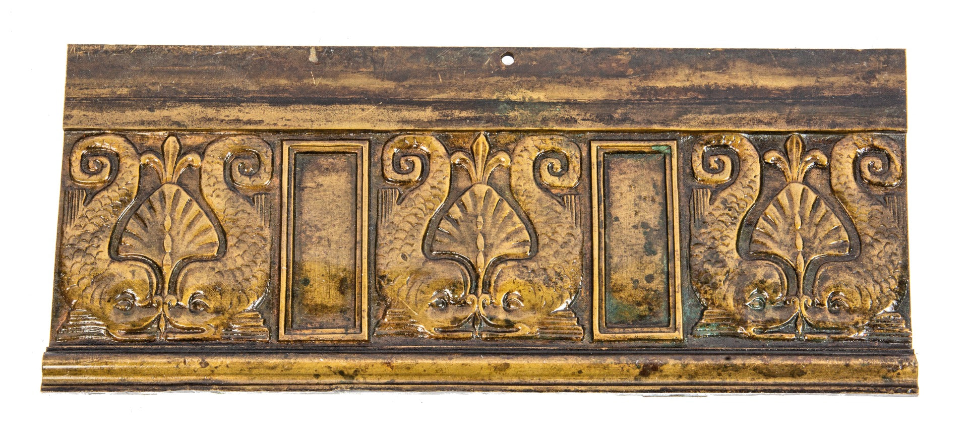 distinctive late 19th century ornamental cast bronze interior fisher building elevator frieze panel