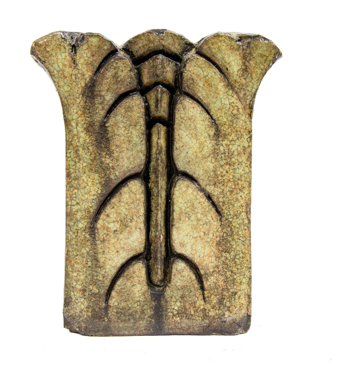 exceptional 1920s american art deco green glazed richman brothers department store terra cotta acanthus leaf