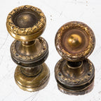 pair of holabird and roche-designed ornamental cast brass chicago city hall doorknobs with matching rosettes