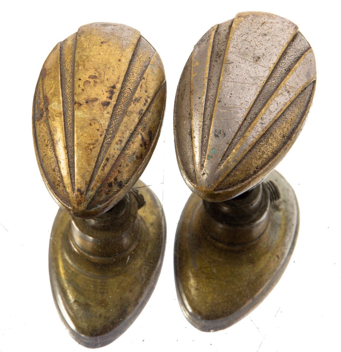 visually striking american depression-era art deco cast bronze commercial building door handles executed by sargent