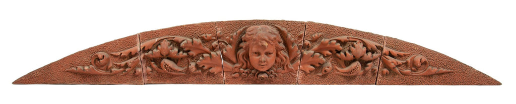 oversized exterior salvaged chicago 1884-85 residential red glazed terra cotta lunette with portrait head
