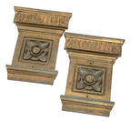 two matching heavy cast bronze neoclassical style column pilasters salvaged from a holabird and roche commerical building