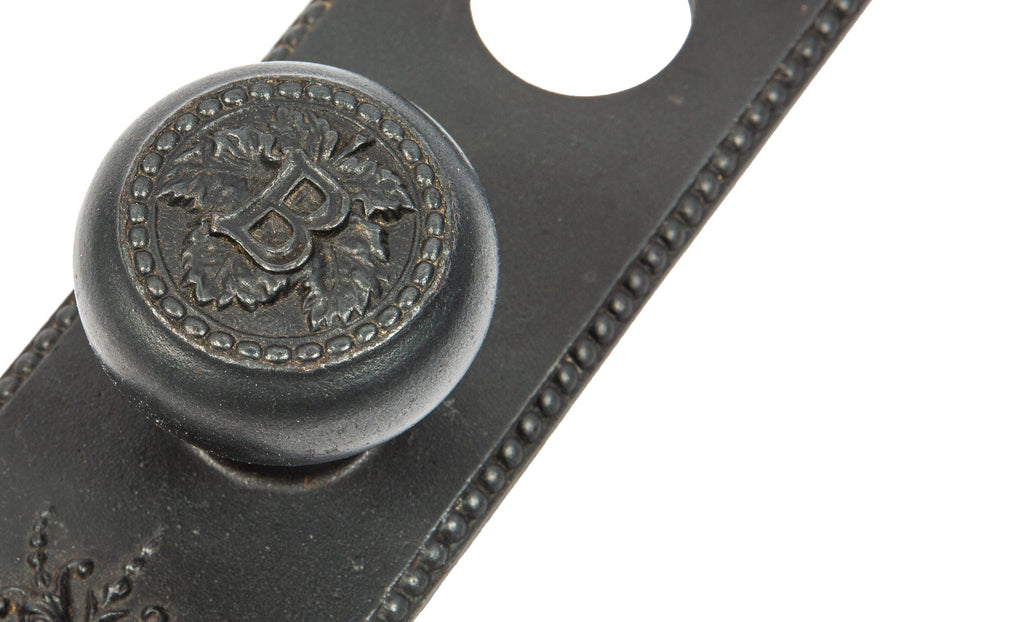 solon spencer beman-designed ornamental cast iron 1890s pabst commerical building doorknob and backplate