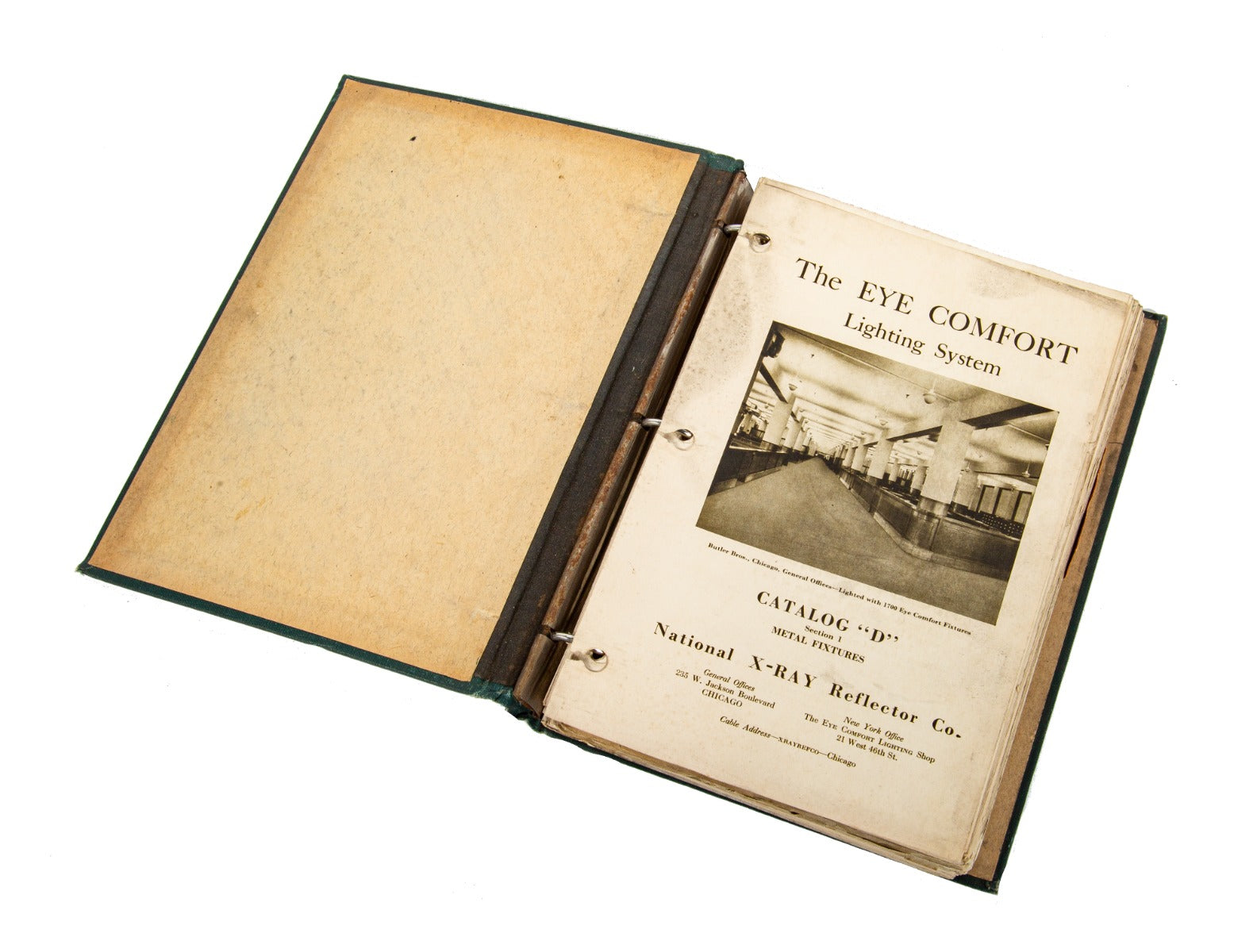 early 20th century original national x-ray reflector company light fixture and shade product catalog