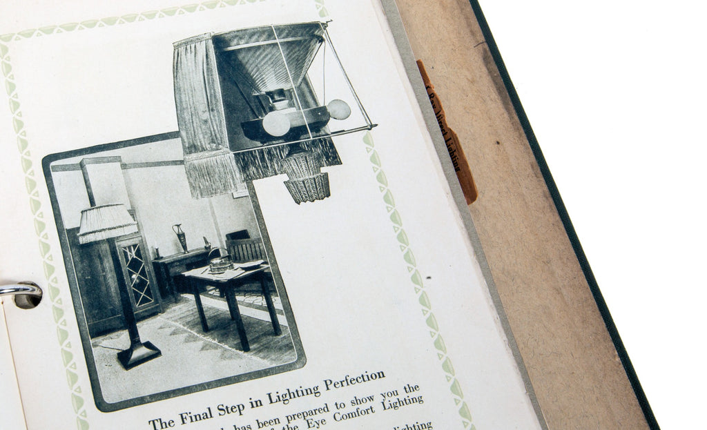 early 20th century original national x-ray reflector company light fixture and shade product catalog