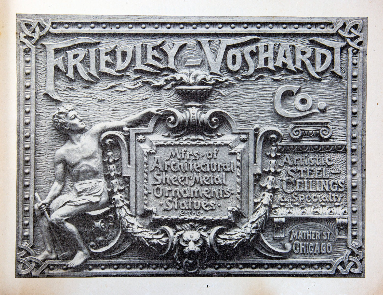 rare early 20th century original and intact profusely illustrated chicago-based friedley-voshardt ornamental metal catalog