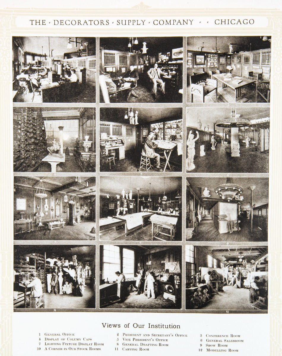 rare early 20th century profusely illustratred decorators supply company product catalog with notable commissions