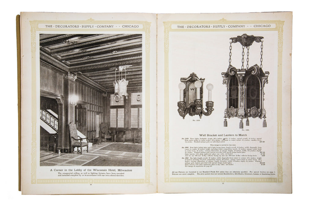 rare early 20th century profusely illustratred decorators supply company product catalog with notable commissions