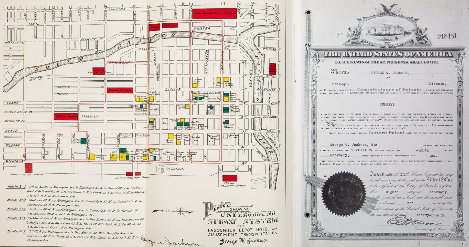 rare museum-quality early 20th century chicago-based george w. jackson contractor catalog with chicago "l" schematics