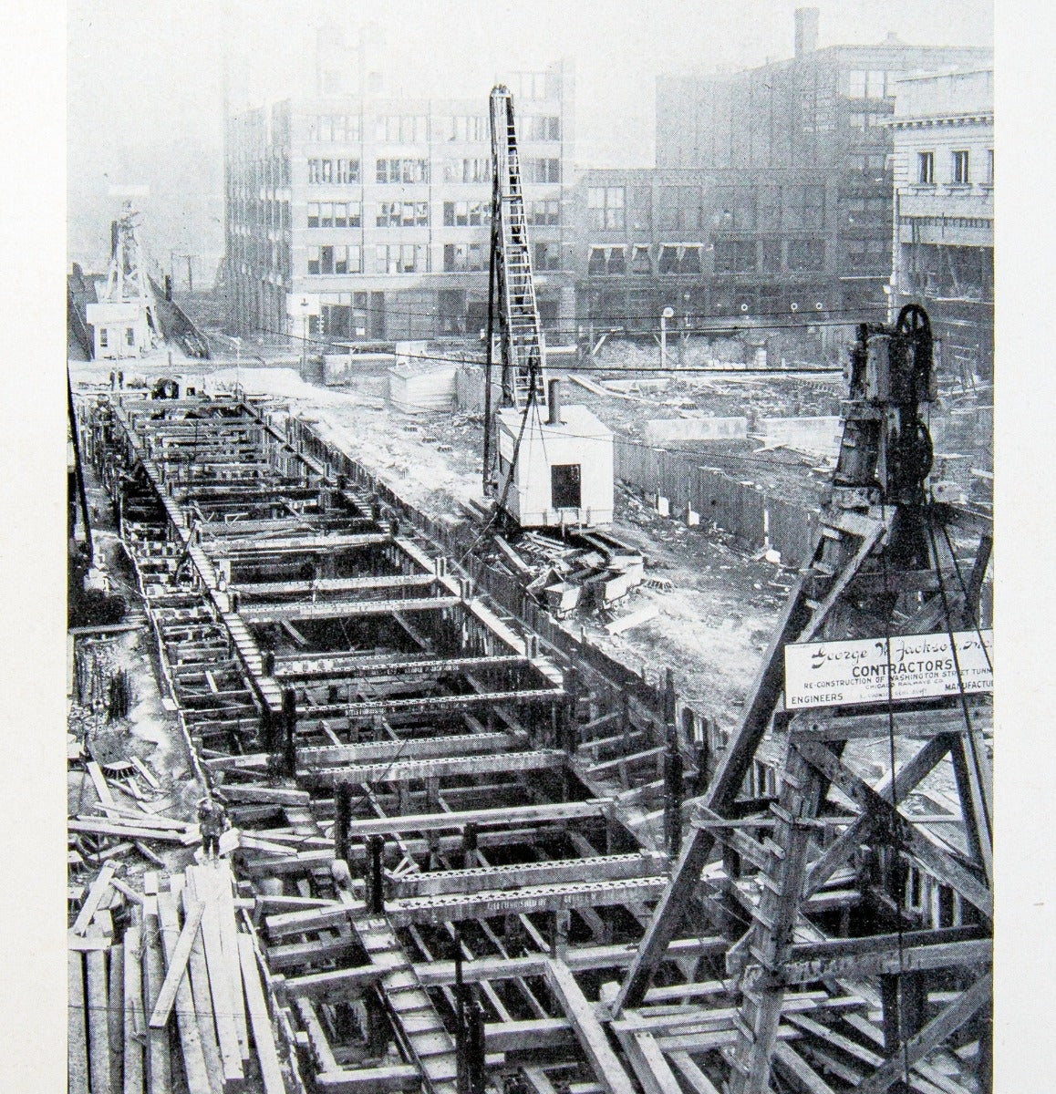 rare museum-quality early 20th century chicago-based george w. jackson contractor catalog with chicago "l" schematics