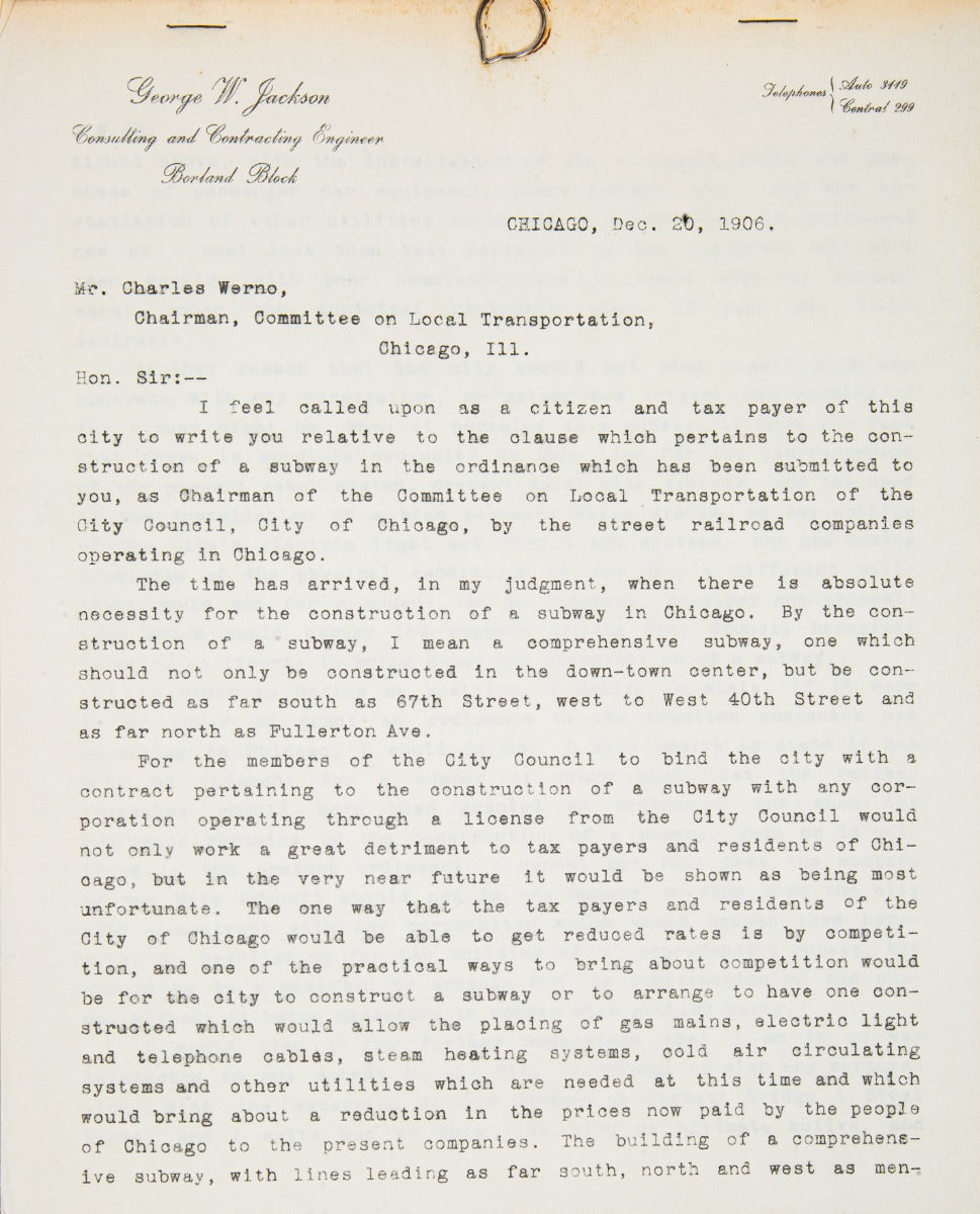 rare museum-quality early 20th century chicago-based george w. jackson contractor catalog with chicago "l" schematics