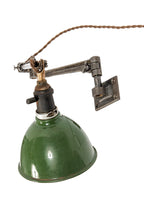 restored early 20th century hard to find wall-mount o.c. white articulating lamp from wrigley chewing gum factory