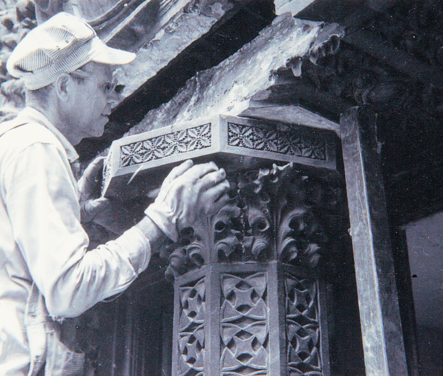 historically important 1892 schiller or garrick theater building buff-colored exterior column capital panel