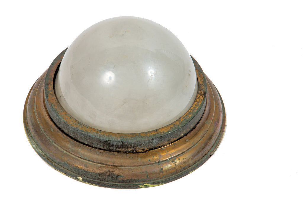 hard to find original 1930s art deco chicago building interior elevator car ceiling light with frosted glass bowl shade