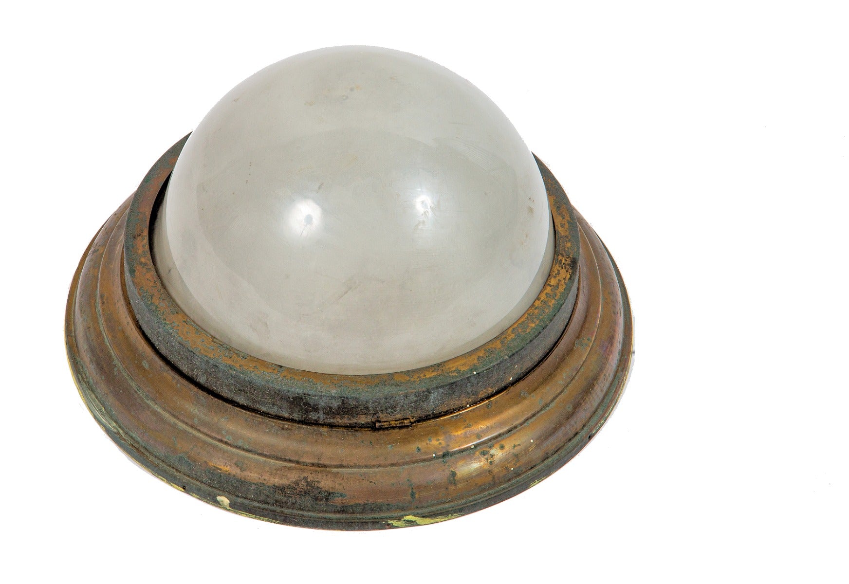 hard to find original 1930s art deco chicago building interior elevator car ceiling light with frosted glass bowl shade