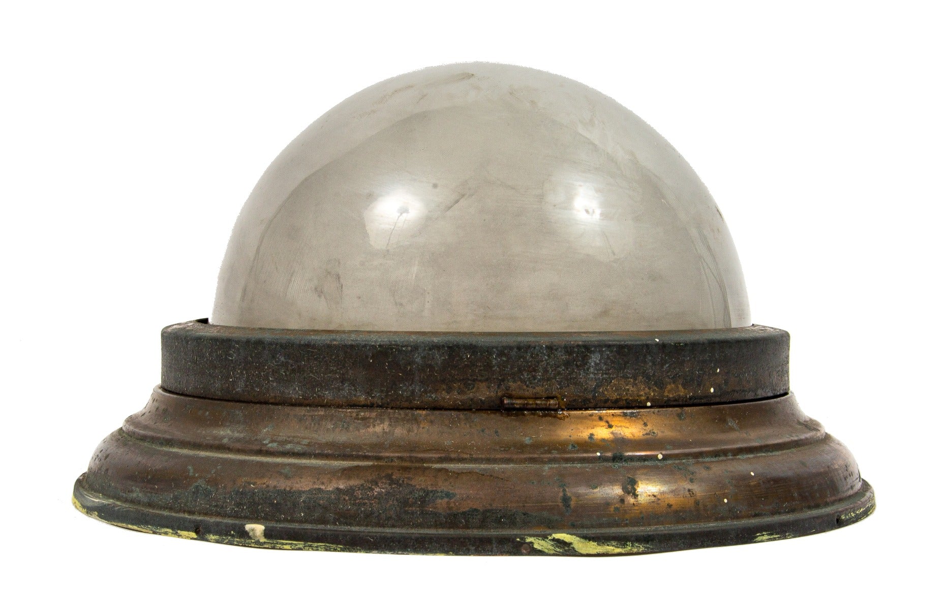 hard to find original 1930s art deco chicago building interior elevator car ceiling light with frosted glass bowl shade