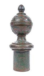 unique 1920s freestanding cast iron general electric street light or utility pole finial top with weathered paint finish