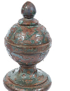 unique 1920s freestanding cast iron general electric street light or utility pole finial top with weathered paint finish