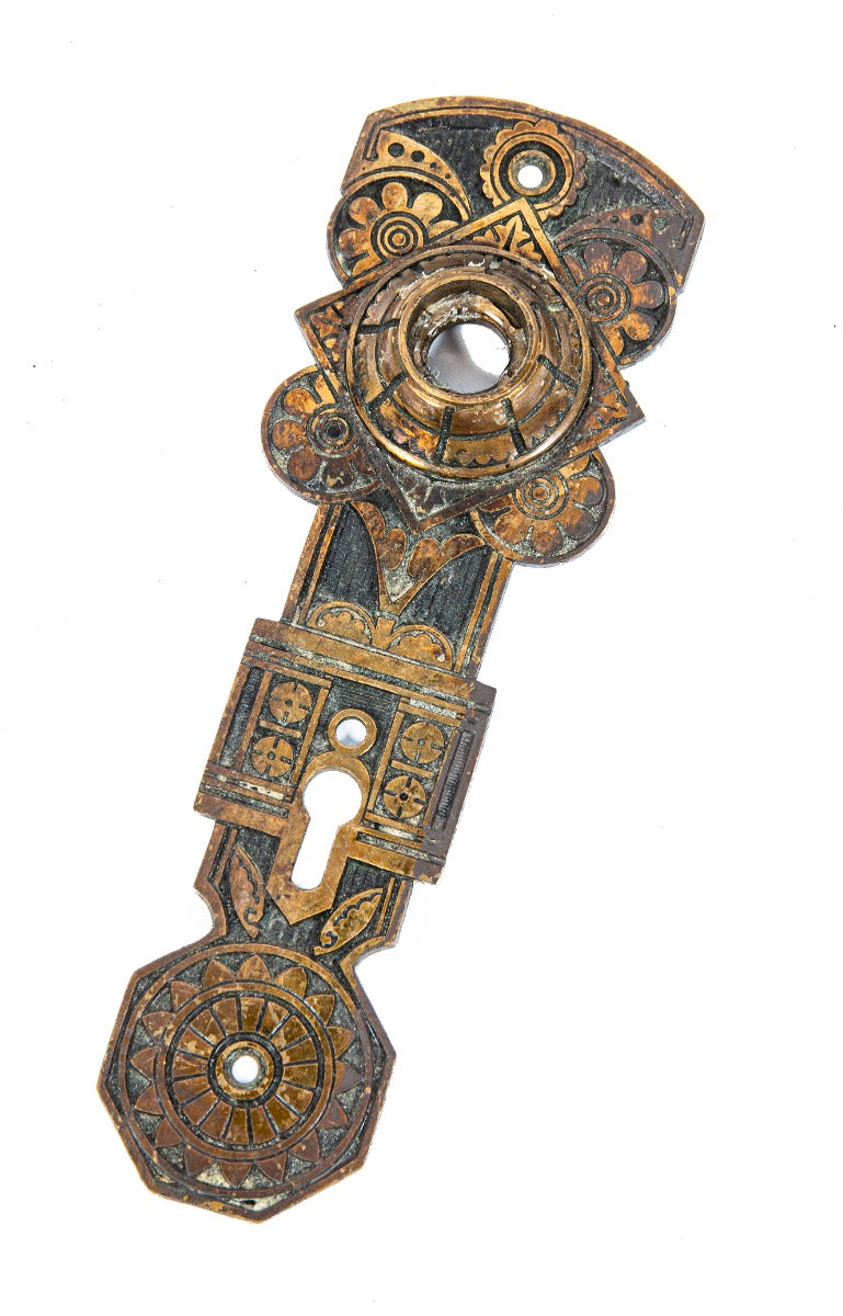 nicely aged late 1870s or early 1880s american aesthetic cast bronze entrance door backplate