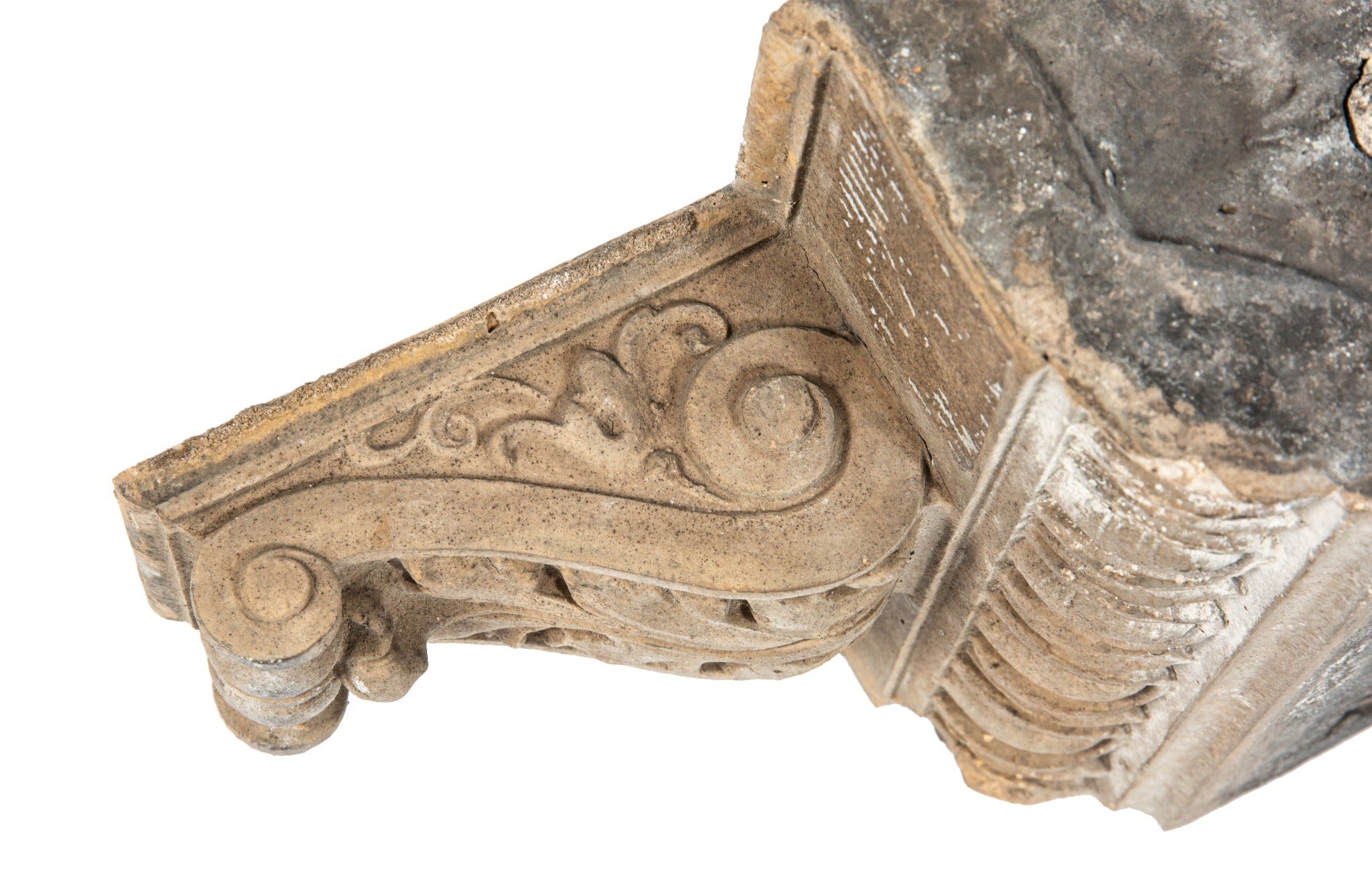 two matching historically important 19th century buff-colored pabst pavillion terra cotta corbels